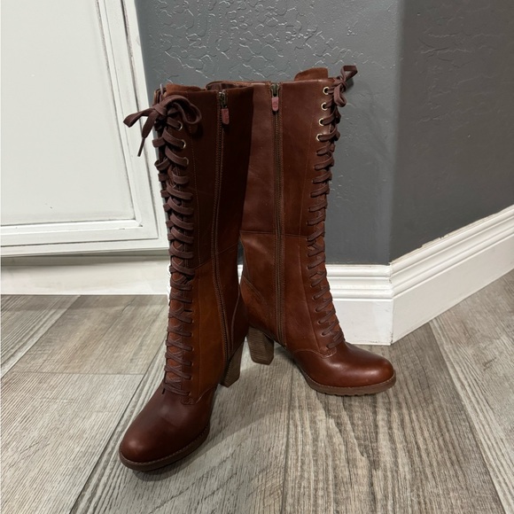 Timberland Earthkeepers Stratham Heights Tall Lace up Waterproof Boots knee 8 - Picture 4 of 12